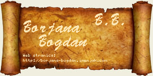 Borjana Bogdan vizit kartica